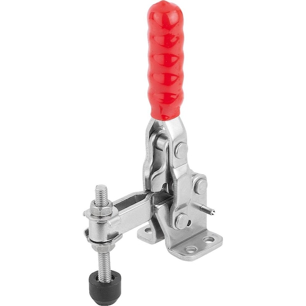 Toggle Clamp Vertical Std, Horizontal Foot F2=1600, Adjustable Clamping Spind M06X50, Stainless